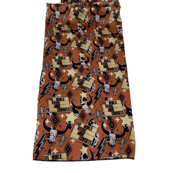 The World Needs More Cowboys Silk Large Western Scarf - Picture 1 of 3